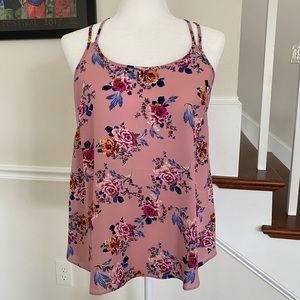 Pink Rose Floral Tank